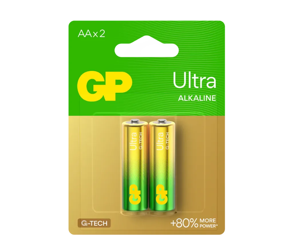 GP Alkaline Battery Ultra AA 2 PCs