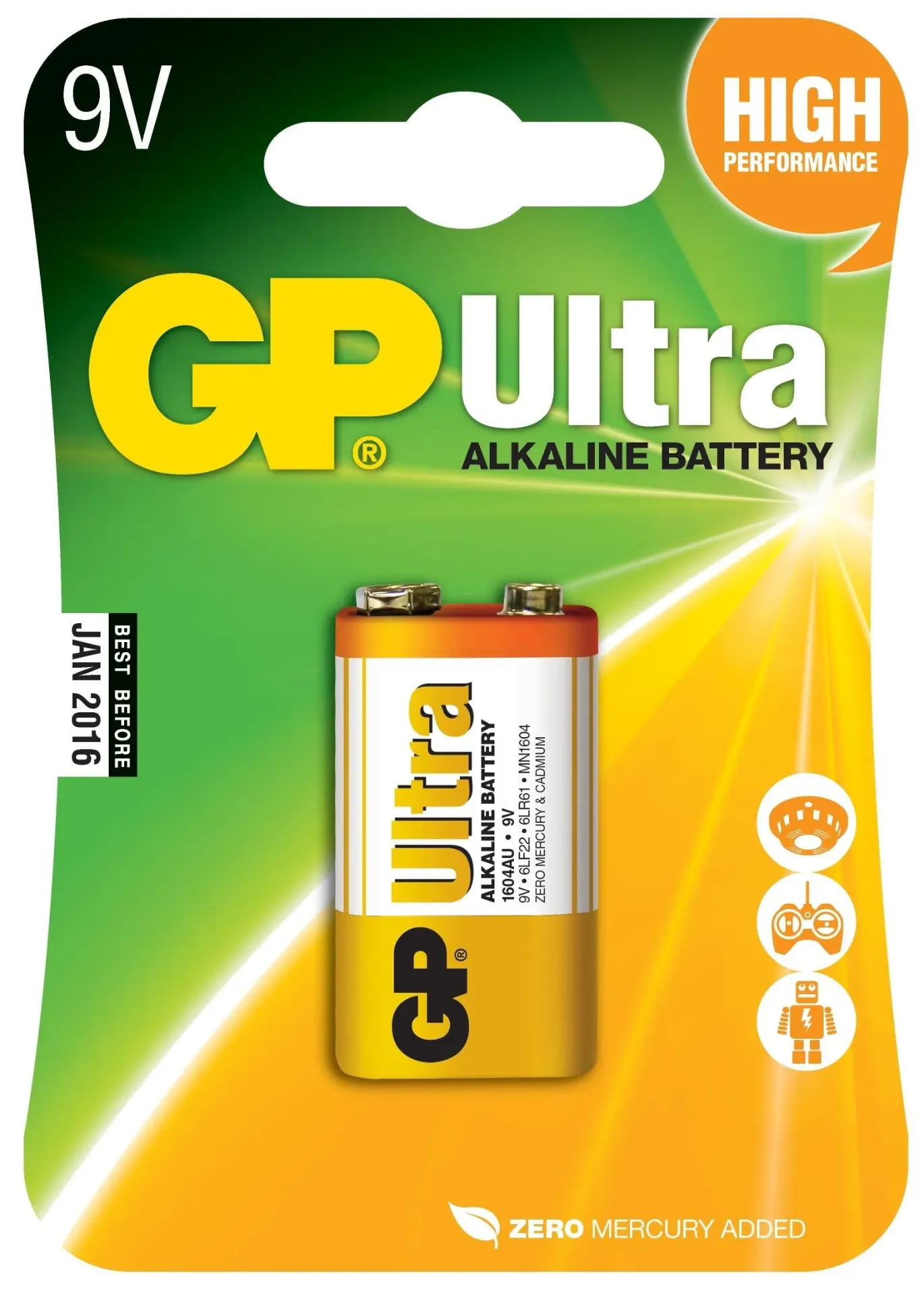 GP Alkaline Battery Ultra 9V 1PCs