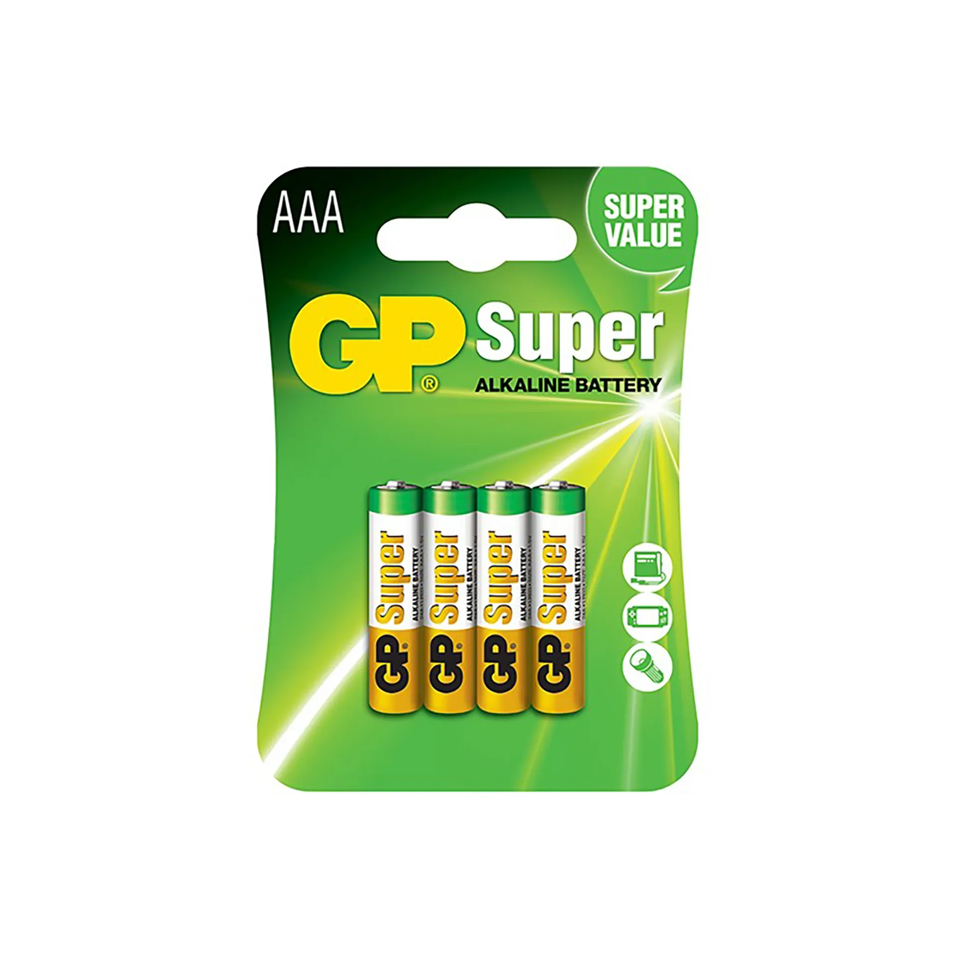 GP Alkaline Battery Super AAA 4 PCs