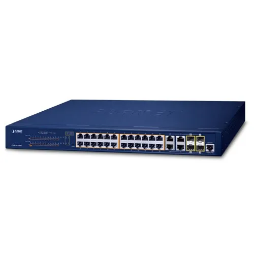 Planet (GS-4210-24P4C) 24-Port 10/100/1000T 802.3at PoE + 4-Port Gigabit TP/SFP Combo Managed Switch