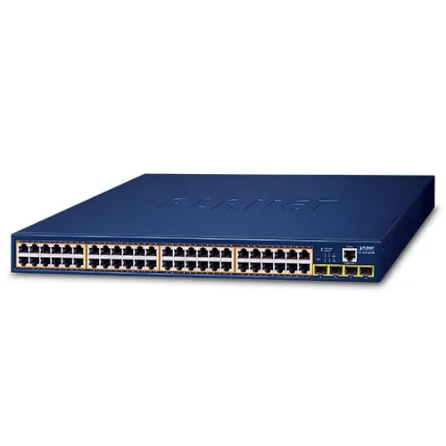 Planet (GS-4210-48P4S) 48-Port 10/100/1000T 802.3at PoE + 4-Port 100/1000BASE-X SFP Managed Switch