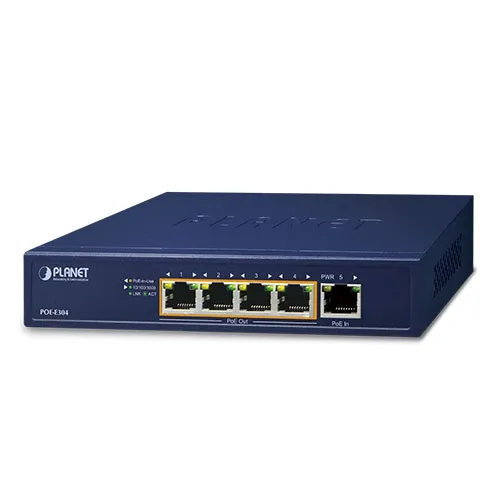 Planet (POE-E304) 1-Port 802.3bt PoE++ to 4-Port 802.3af/at Gigabit PoE Extender