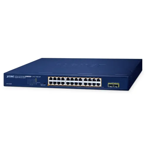Planet (GSW-2620HP) 24-Port 10/100/1000T 802.3at PoE + 2-Port 1000X SFP Gigabit Ethernet Switch