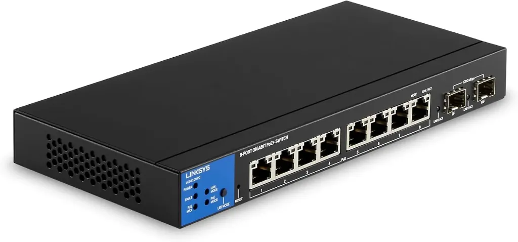 Linksys LGS310MPC-EU 8-Port Managed Gigabit PoE+ Switch with 2 1G SFP Uplinks 110W