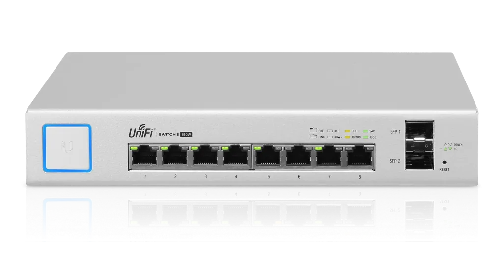 Ubiquiti Networks UniFi Managed PoE+ Gigabit 8 Port Switch with SFP (US-8-150W)