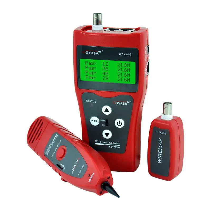 Noyafa NF-308 Network Monitoring Cable Tester Wire Fault Locator LAN Network Coacial BNC USB RJ45 RJ11