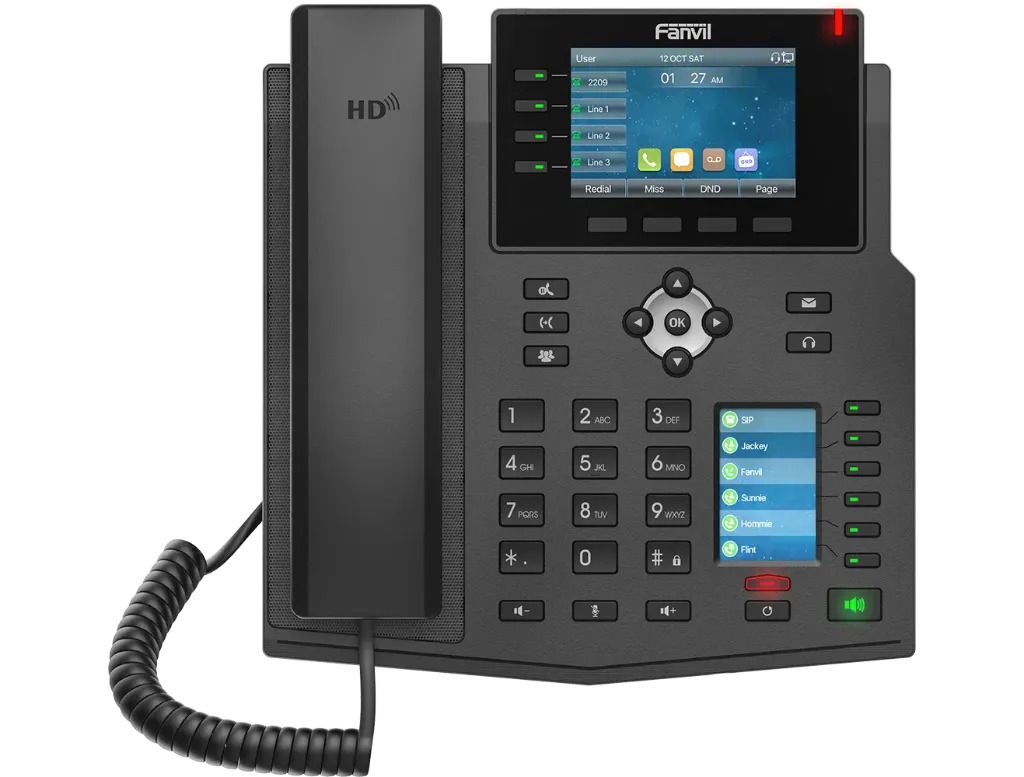 Fanvil X5U 6 line Executive Gigabit Color Display Phone 40 DSS Keys