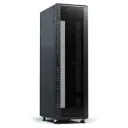 Free Standing Cabinet 42U Dimension W*D*H Centimeter 600*600*205.5 Front Door Glass, Dual Section Vented Door, 1 X Fixed Shelf, 1 X PDU 6 Way, Side Lock, 1 X Set Cooling Fan