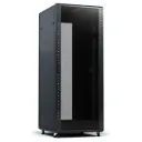 Free Standing Cabinet 37U  Dimension W*D*H Centimeter 80*100*183.3 Front Door Glass, Dual Section Vented Door, 1 X Fixed Shelf, 1 X PDU 6 Way, 2 X Cable Management Left & Right, Side Lock, 1 X Set Cooling Fan