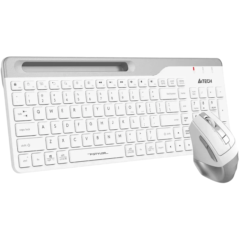 A4TECH FB2535C Bluetooth Wireless Keyboard & Mouse Combo - Arabic/English (Icy White)
