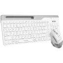 A4TECH FB2535C Bluetooth Wireless Keyboard & Mouse Combo - Arabic/English (Icy White)