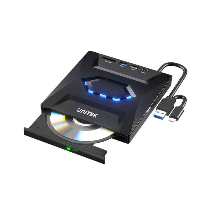 Unitek (T1037A) 5-in-1 External Optical Drive with USB Hub