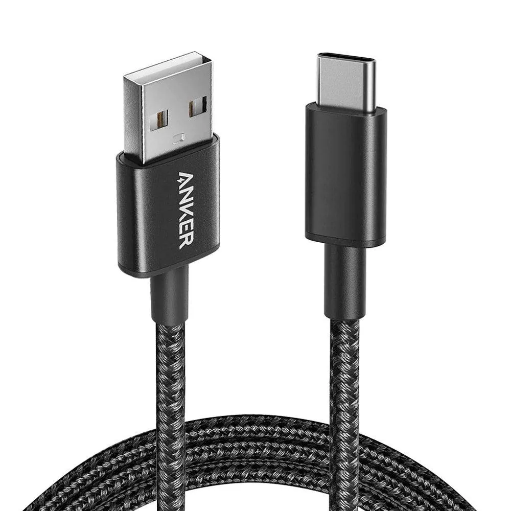 ANKER (A8173H11) Nylon Cable USB-A to USB-C - 6ft - Black