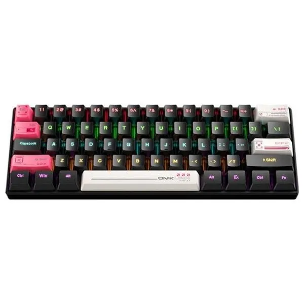 ONIKUMA G55 Mechanical Gaming Keyboard, 61 Keys, RGB Layout, Wired LED Backlit, for PC and Laptop