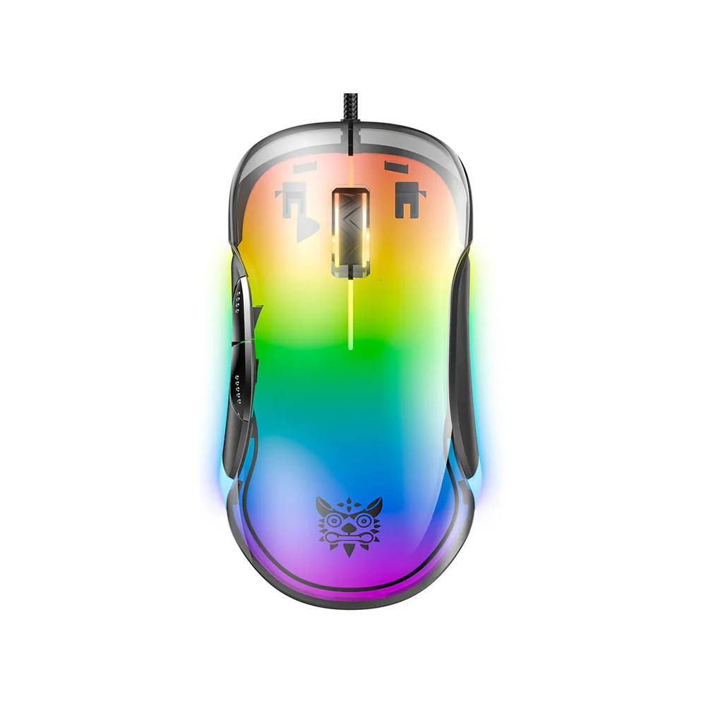 ONIKUMA CW925 RGB Backlit Wired Gaming Mouse, Up to 12800 DPI, Light weight, Transparent Black