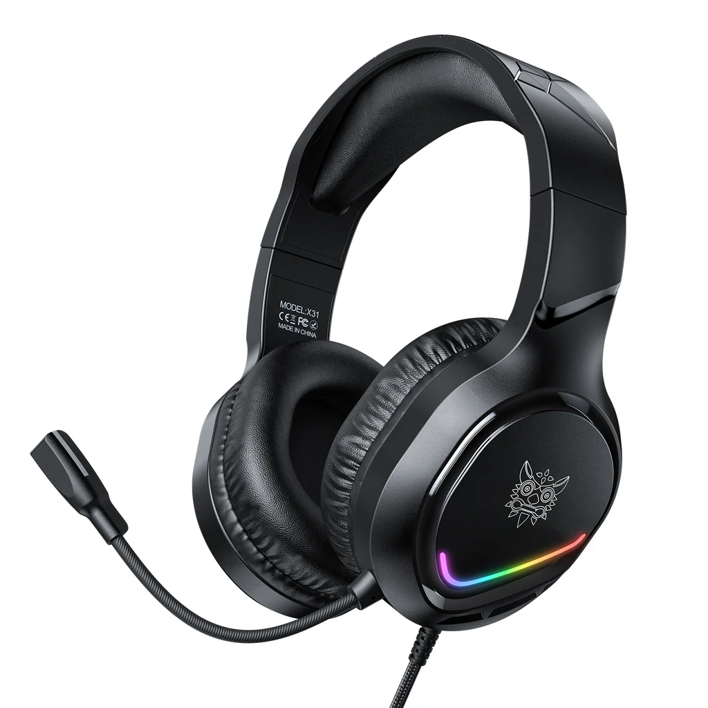 ONIKUMA X31 RGB Dynamic Professional Gmaing Headphone Stereo Surround Sound Omnidirectional HD Mic for PC PS4 Xbox Phone