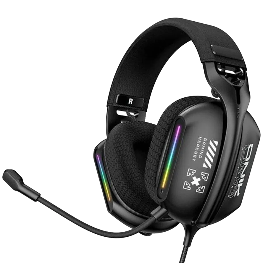 Onikuma X12 RGB Wired Gaming Headset with Colorful Lighting and Noise-Canceling Mic