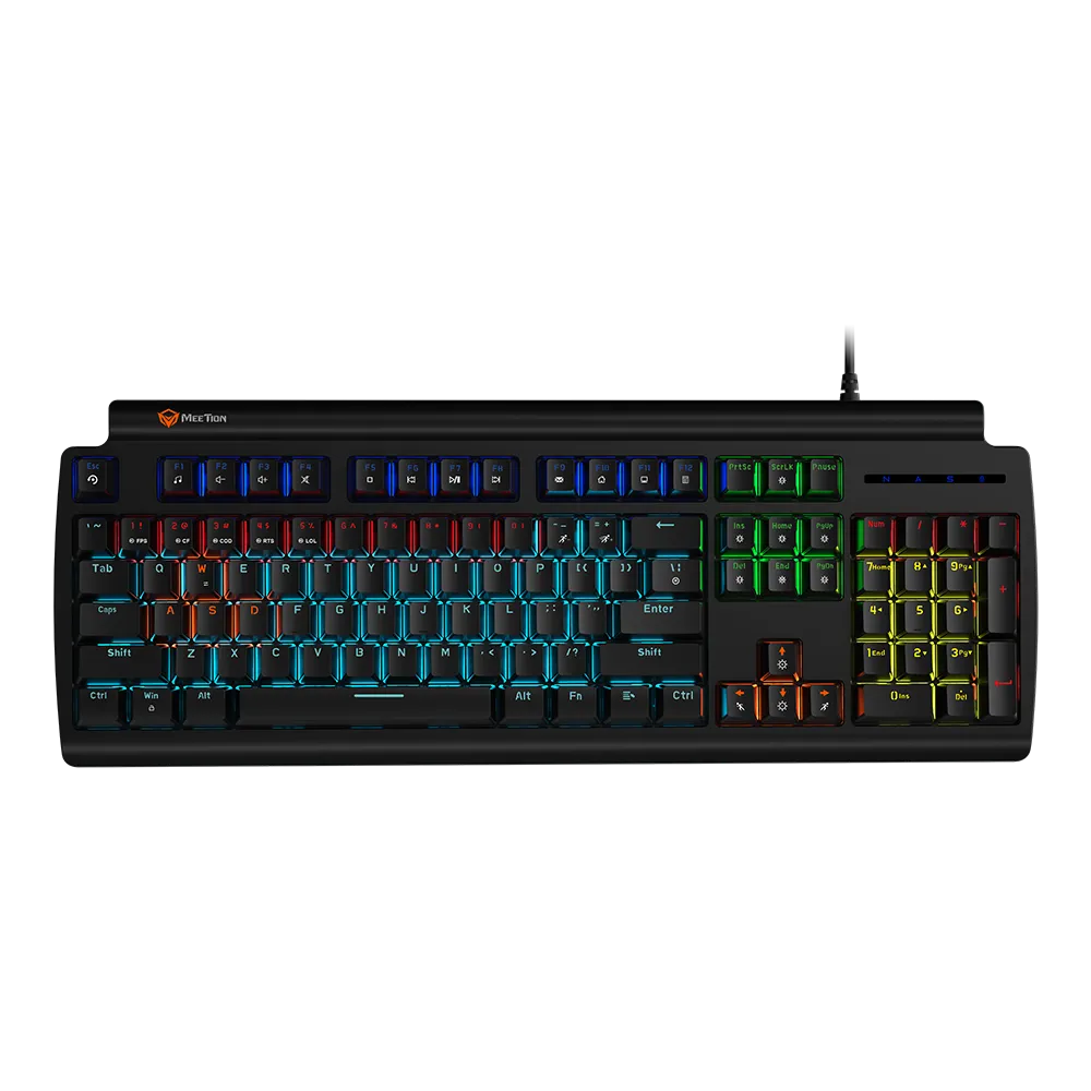 Meetion MK600RD Red Switch RGB Mechanical Gaming Keyboard | Wired (Black)