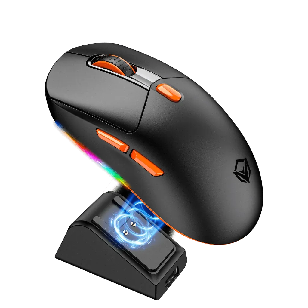 Meetion GW38 Wireless Mouse RGB 2.4Ghz Rechargeable DPI 8000 Gamer Mouse Magnetic Charging Tri-mode Gaming Mouse for Computer PC