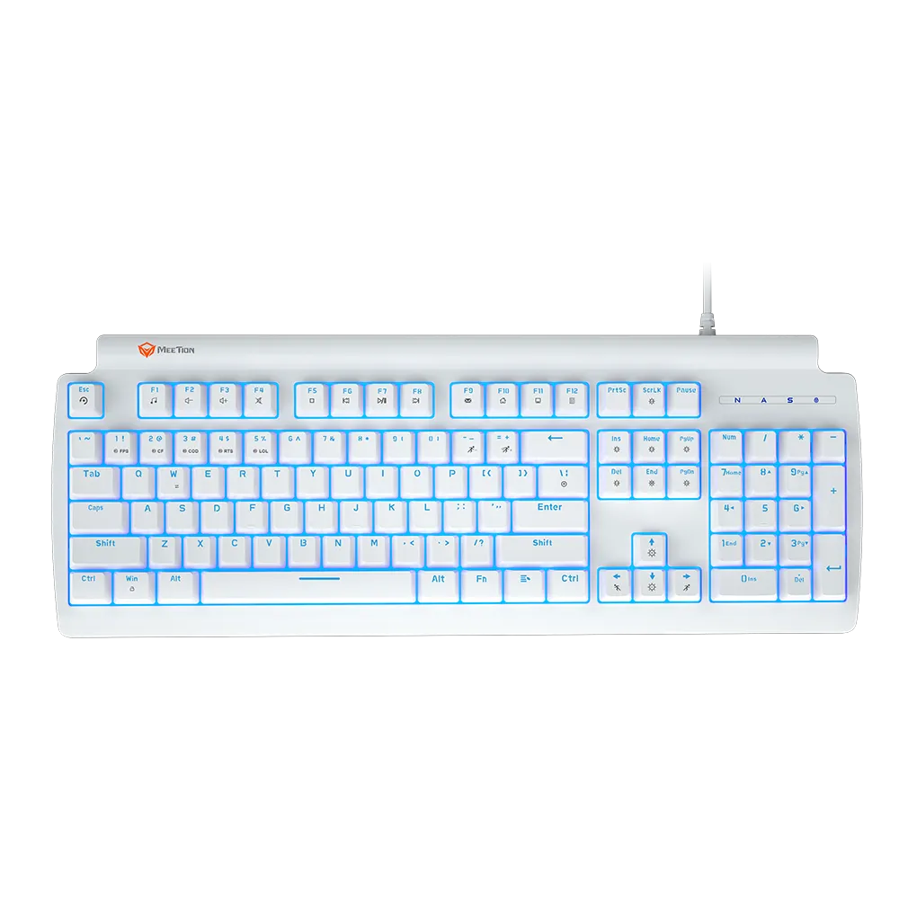 Meetion MK600RD Red Switch RGB Mechanical Gaming Keyboard | Wired (White)