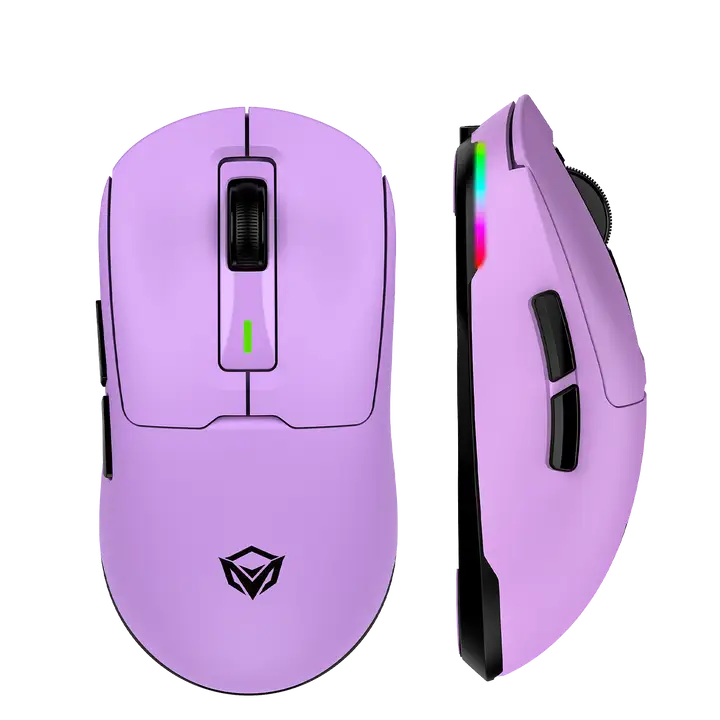 Meetion Air GW24 8000DPI Gaming Mouse Ultra Lightweight 62g Bluetooth 3-Mode Rechargeable Wireless Gaming Mouse (Pink)